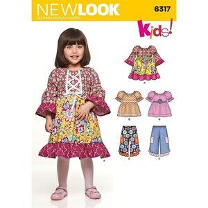 New Look Sewing‎ Pattern 6317 Dress Top Shorts Toddler Size 1/2-4